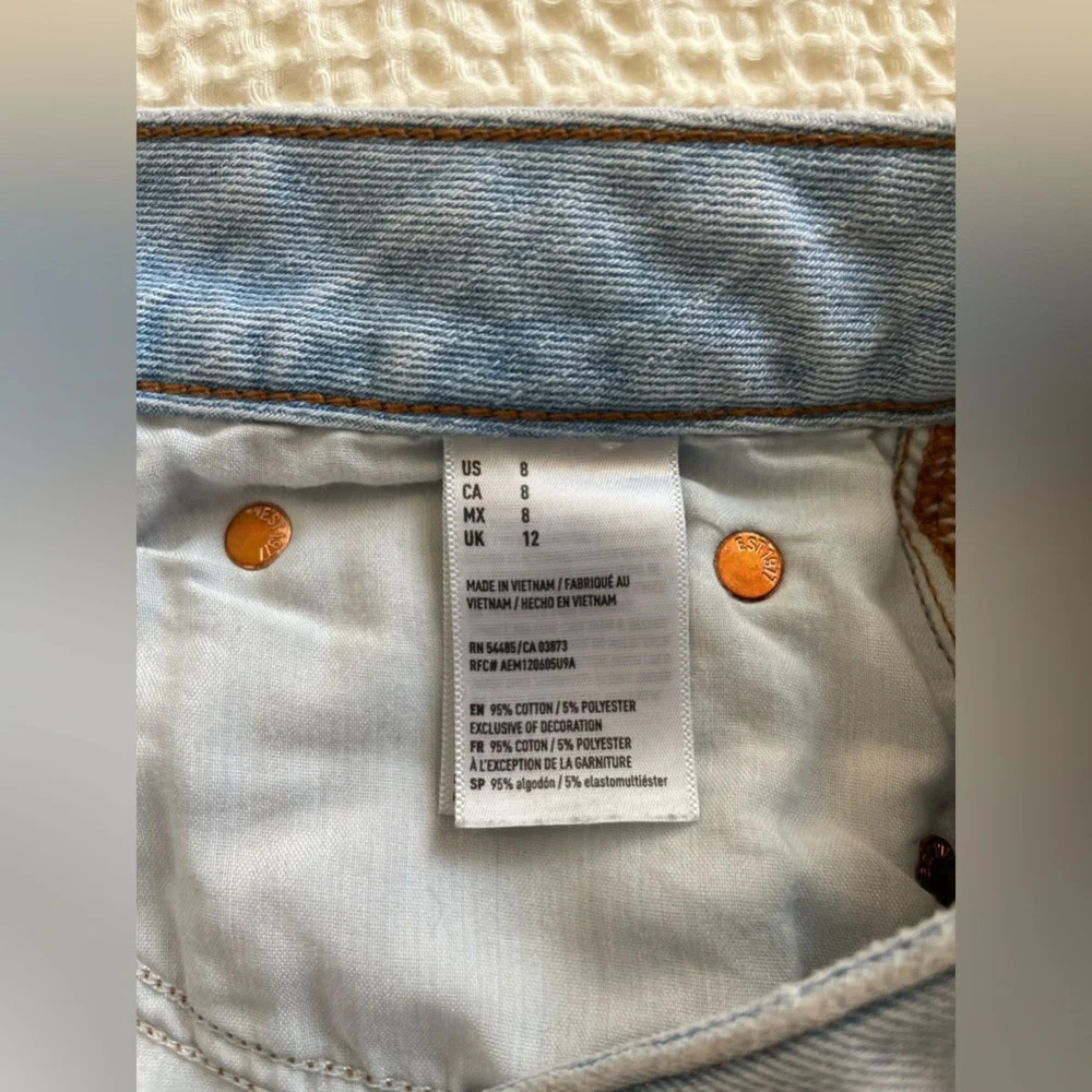 American Eagle Light Denim Distressed Mini Skirt - Picture 5 of 5